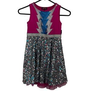 JoJo's Closet Dress Sequin Glitter *Flaw Snag Small 6/6x Siwa Sleeveless